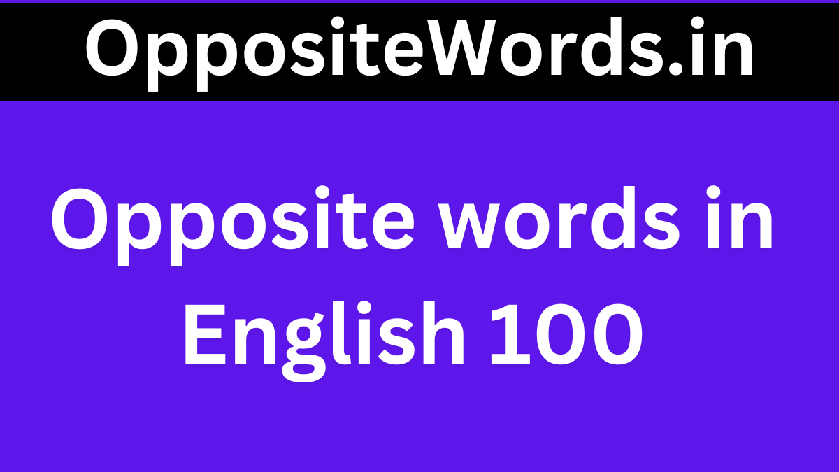 Opposite words in English 100